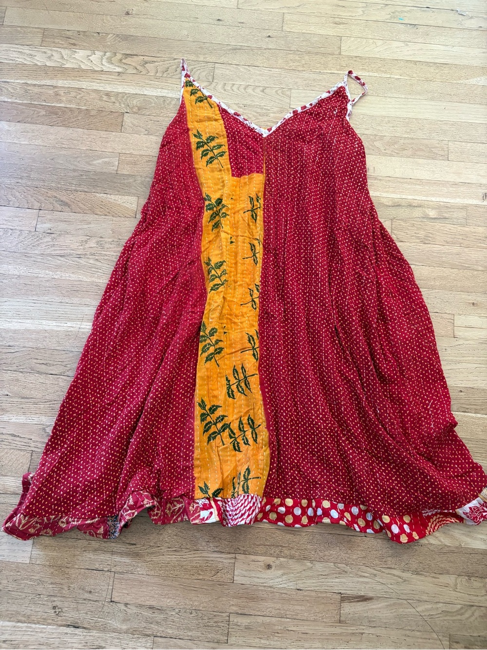Boho kantha dress upcycled clothing